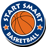 Start Smart Basketball with basketball in a circle logo